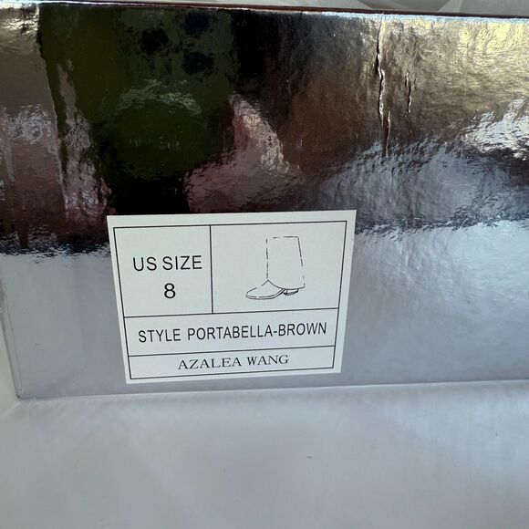 NIB AZALEA WANG Portabella Faux Suede Fold Over Western Booties in Tan Rose Gold - Picture 15 of 16